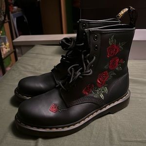 Rose embroidered Dr Martens